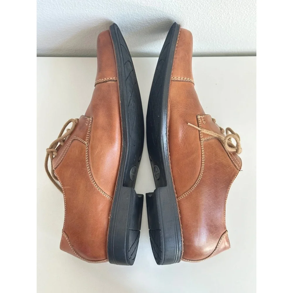 Sandro Moscoloni Mens Tan Brown Leather Cap Toe Derby Dress Shoes SZ 10 M Brazil